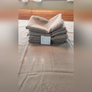 Short Sheer Linen Elegant Tan (Taupe) Curtains 14 Panels